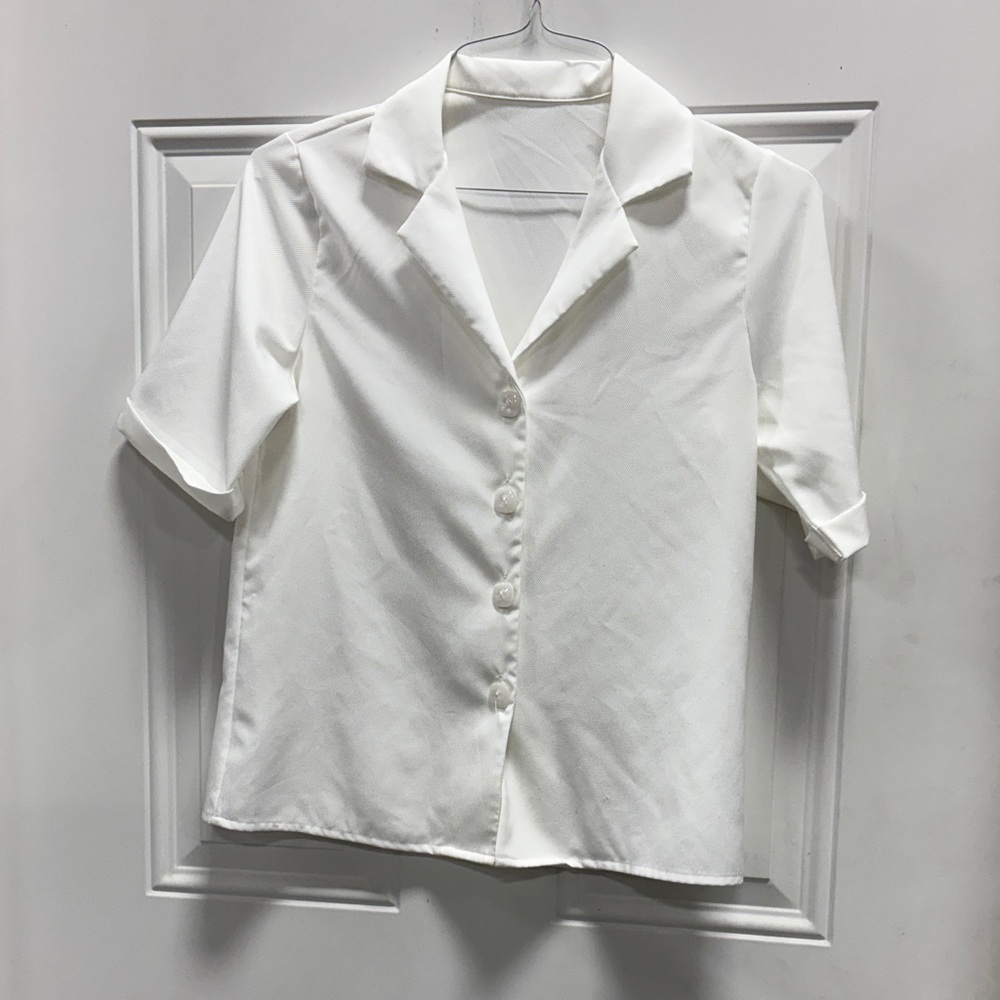 Classic White Button-Up Women's Top